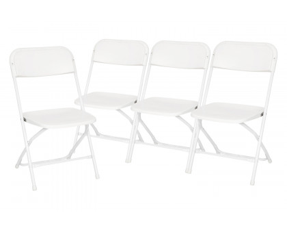 BLNK Hercules Big and Tall Commercial Folding Chair 4-Pack - White