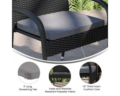 BLNK McIntosh Outdoor Patio Chair Cushion Set of 4 - Gray