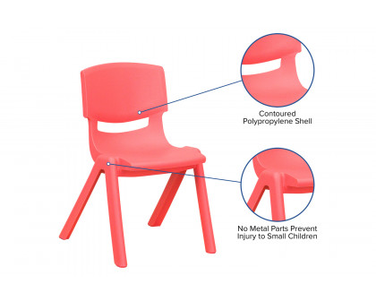 BLNK™ Whitney Plastic Stackable School Chair 4 Pack - Red, 12"H Seat