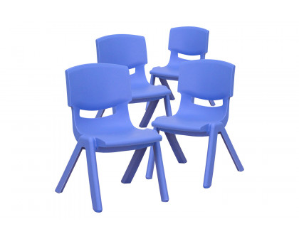 BLNK™ Whitney Plastic Stackable School Chair 4 Pack - Blue, 10.5"H Seat