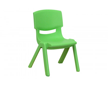 BLNK™ Whitney Plastic Stackable School Chair 4 Pack - Green, 10.5"H Seat