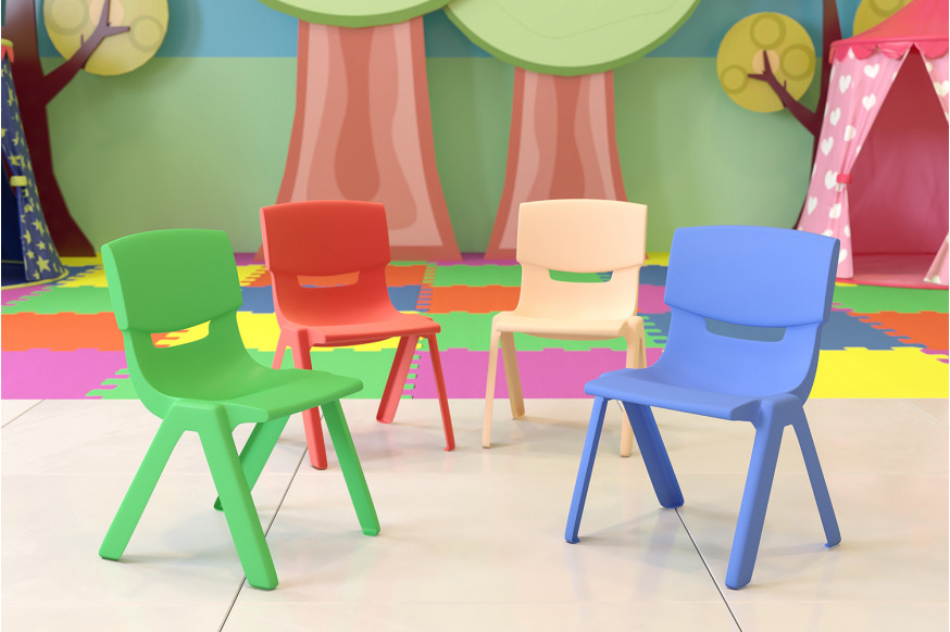 BLNK™ Whitney Plastic Stackable School Chair 4 Pack - Assorted, 10.5"H Seat