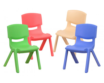 BLNK™ Whitney Plastic Stackable School Chair 4 Pack - Assorted, 10.5"H Seat