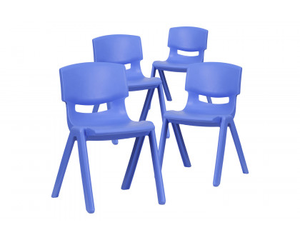 BLNK Whitney Plastic Stackable School Chair 4 Pack - Blue, 13.25"H Seat