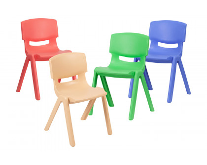 BLNK™ Whitney Plastic Stackable School Chair 4 Pack - Assorted, 13.25"H Seat