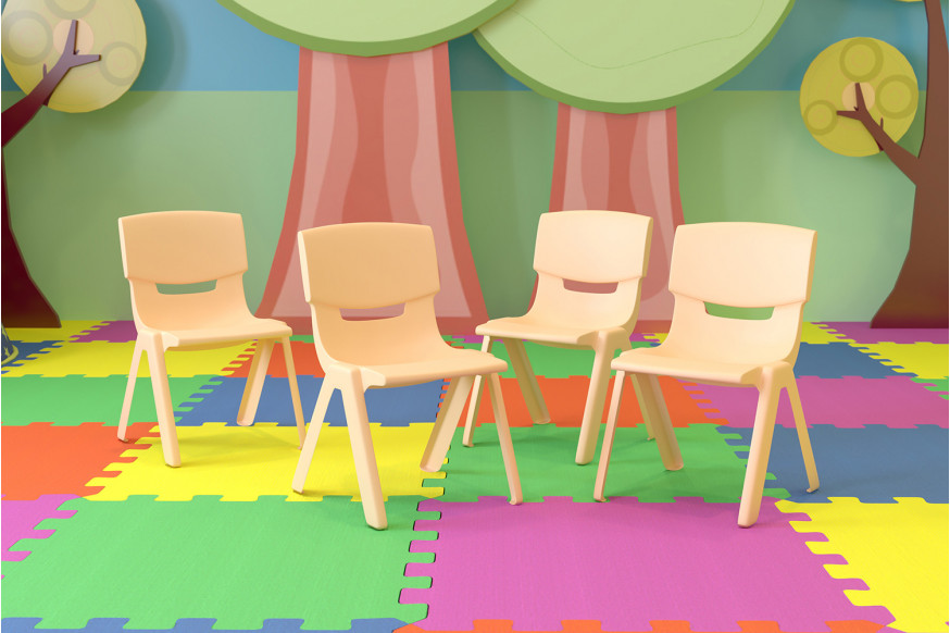 BLNK™ Whitney Plastic Stackable School Chair 4 Pack - Natural, 13.25"H Seat