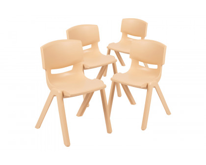 BLNK™ Whitney Plastic Stackable School Chair 4 Pack - Natural, 13.25"H Seat