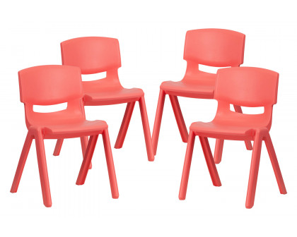 BLNK™ Whitney Plastic Stackable School Chair 4 Pack - Red, 13.25"H Seat