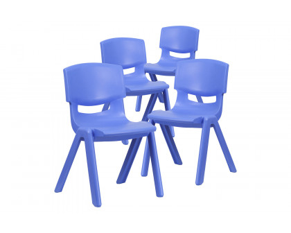 BLNK™ Whitney Plastic Stackable School Chair 4 Pack - Blue, 15.5"H Seat