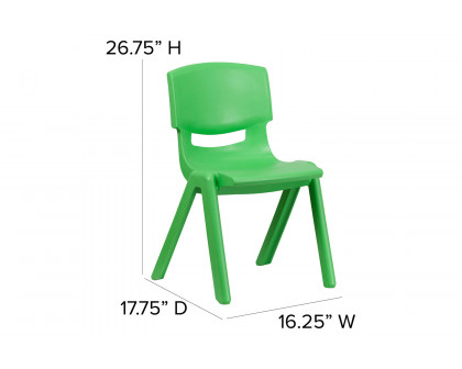 BLNK™ Whitney Plastic Stackable School Chair 4 Pack - Green, 15.5"H Seat