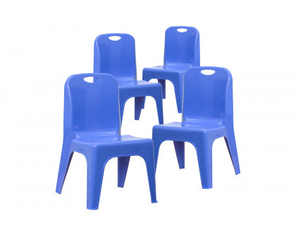 BLNK™ Whitney Plastic Stackable School Chair 4 Pack - Blue, 11"H Seat