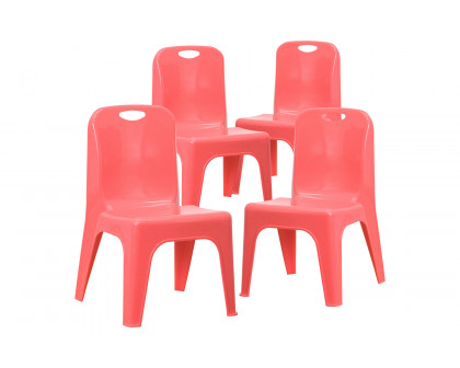 BLNK™ Whitney Plastic Stackable School Chair 4 Pack - Red, 11"H Seat