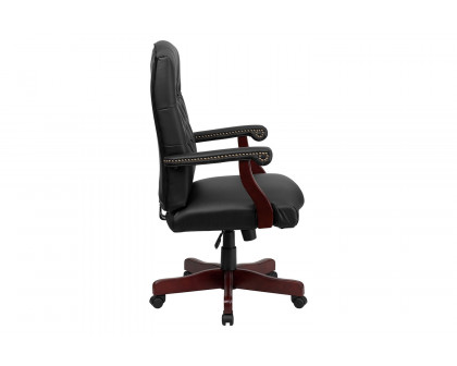 BLNK Martha Washington LeatherSoft Executive Swivel Office Chair with Arms - Black