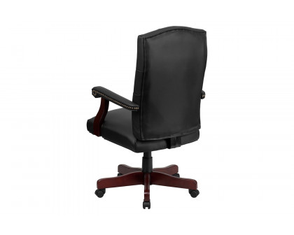 BLNK Martha Washington LeatherSoft Executive Swivel Office Chair with Arms - Black