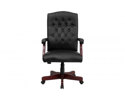 BLNK Martha Washington LeatherSoft Executive Swivel Office Chair with Arms - Black