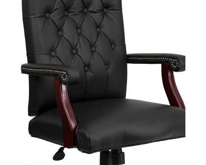 BLNK Martha Washington LeatherSoft Executive Swivel Office Chair with Arms - Black