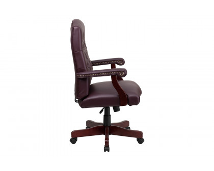 BLNK Martha Washington LeatherSoft Executive Swivel Office Chair with Arms - Burgundy