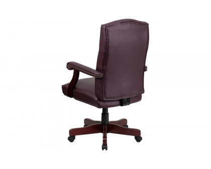 BLNK Martha Washington LeatherSoft Executive Swivel Office Chair with Arms - Burgundy