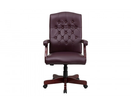 BLNK Martha Washington LeatherSoft Executive Swivel Office Chair with Arms - Burgundy