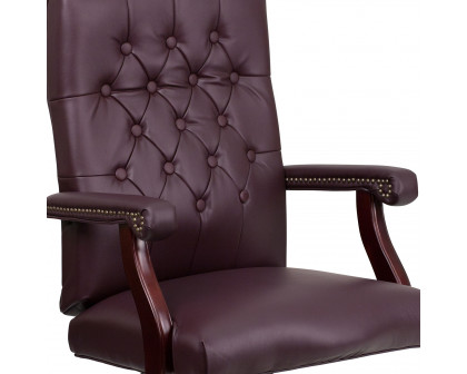 BLNK Martha Washington LeatherSoft Executive Swivel Office Chair with Arms - Burgundy