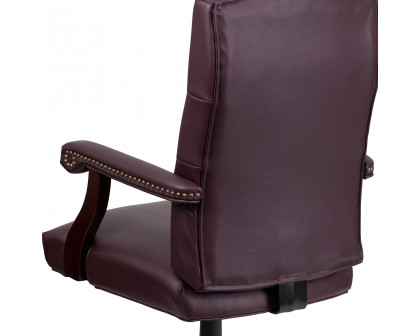 BLNK Martha Washington LeatherSoft Executive Swivel Office Chair with Arms - Burgundy