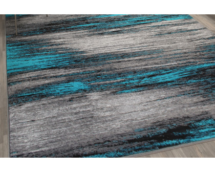 BLNK Rylan Collection Abstract Olefin Area Rug with Jute Backing