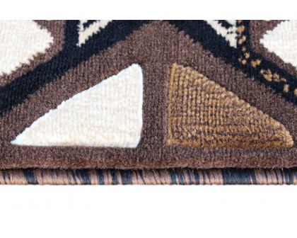 BLNK Mohave Collection Southwestern Style Olefin Traditional Area Rug with Jute Backing - Chocolate, 5'W x 7'L