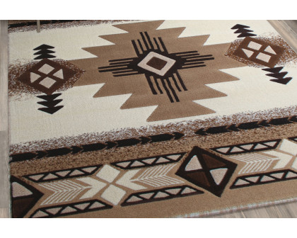 BLNK - Mohave Collection Southwestern Style Olefin Traditional Area Rug with Jute Backing