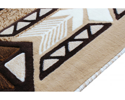 BLNK Mohave Collection Southwestern Style Olefin Traditional Area Rug with Jute Backing - Ivory, 5'W x 7'L