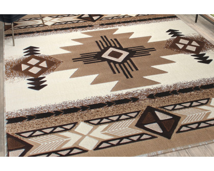 BLNK Mohave Collection Southwestern Style Olefin Traditional Area Rug with Jute Backing - Sage, 2'W x 7'L