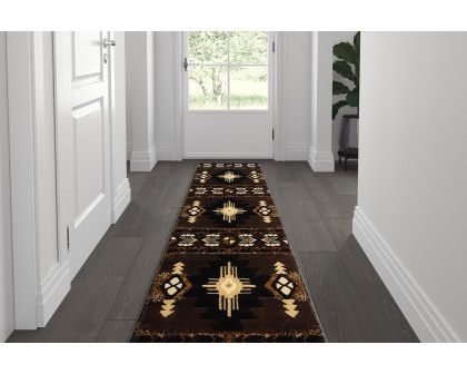 BLNK - Mohave Collection Southwestern Style Olefin Traditional Area Rug with Jute Backing