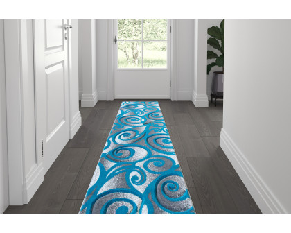 BLNK Willow Collection Modern Olefin High-Low Pile Swirled Area Rug