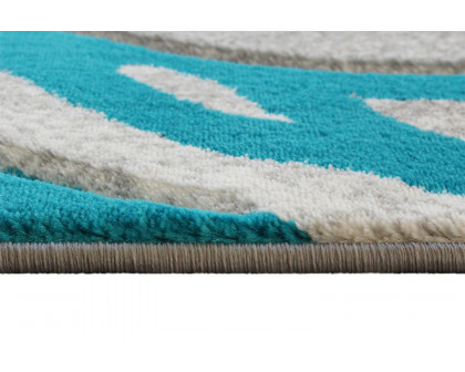 BLNK Willow Collection Modern Olefin High-Low Pile Swirled Area Rug - Turquoise, 5'W x 7'L