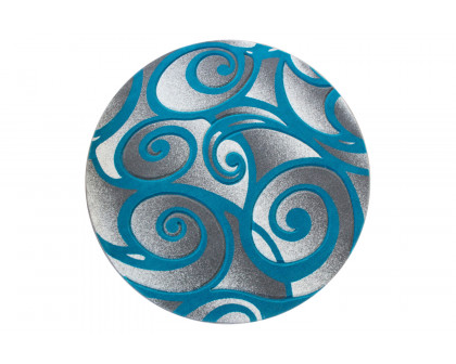 BLNK - Willow Collection Modern Round Olefin High-Low Pile Swirled Area Rug