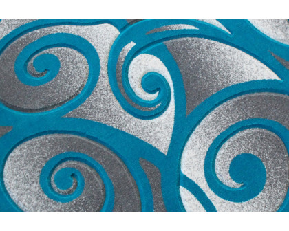 BLNK - Willow Collection Modern Round Olefin High-Low Pile Swirled Area Rug