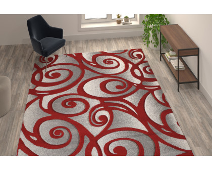 BLNK - Willow Collection Modern Olefin High-Low Pile Swirled Area Rug