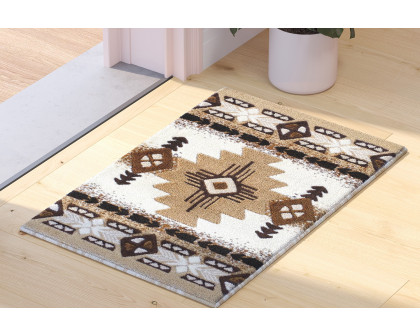 BLNK Mohave Collection Southwestern Style Olefin Traditional Area Rug with Jute Backing