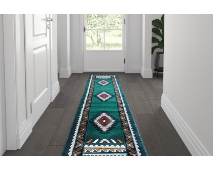 BLNK - Ventana Collection Southwest Olefin Area Rug with Jute Backing