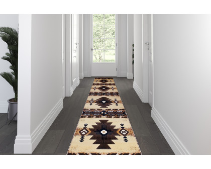 BLNK - Mohave Collection Southwestern Style Olefin Traditional Fibers Area Rug with Jute Backing