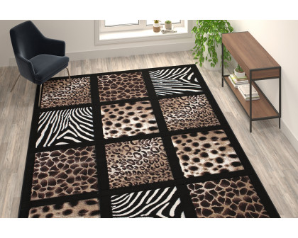 BLNK - Menagerie Collection Modern Olefin Animal Print Area Rug