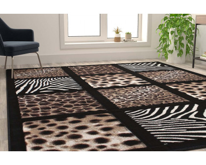 BLNK Menagerie Collection Modern Olefin Animal Print Area Rug - 8'W x 11'L