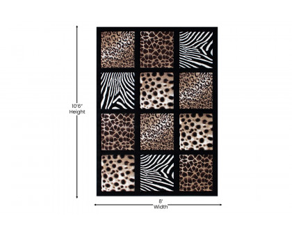 BLNK Menagerie Collection Modern Olefin Animal Print Area Rug - 8'W x 11'L