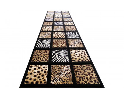 BLNK Menagerie Collection Modern Olefin Animal Print Area Rug - 3'W x 10'L