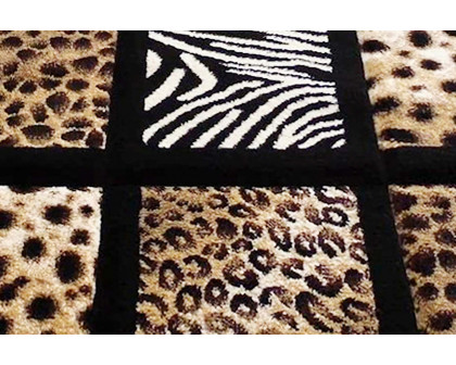 BLNK Menagerie Collection Modern Olefin Animal Print Area Rug - 3'W x 10'L