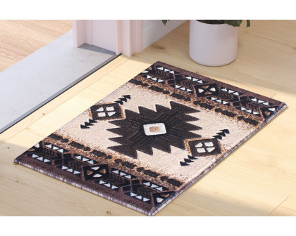 BLNK - Mohave Collection Southwestern Style Olefin Traditional Fibers Area Rug with Jute Backing