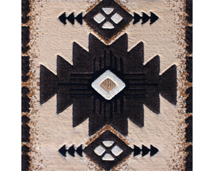 BLNK Mohave Collection Southwestern Style Olefin Traditional Fibers Area Rug with Jute Backing - Brown, 2'W x 3'L