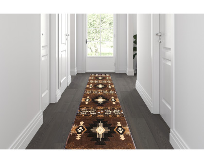 BLNK Mohave Collection Southwestern Style Olefin Traditional Area Rug with Jute Backing