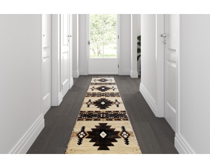 BLNK - Mohave Collection Southwestern Style Olefin Traditional Fibers Area Rug with Jute Backing