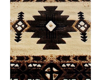 BLNK Mohave Collection Southwestern Style Olefin Traditional Fibers Area Rug with Jute Backing - Brown, 2'W x 10'L