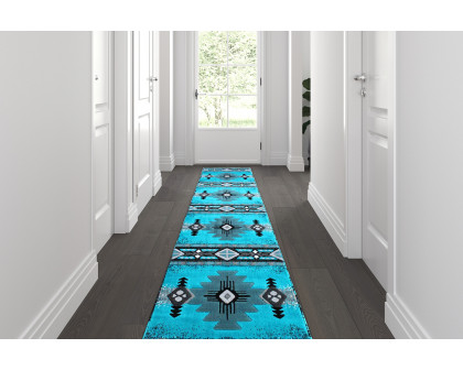 BLNK - Mohave Collection Southwestern Style Olefin Traditional Area Rug with Jute Backing